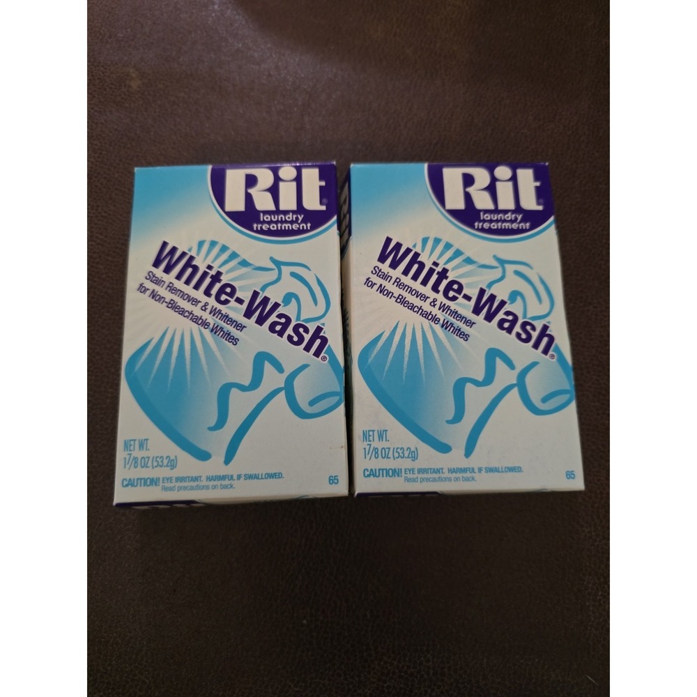 Lot Of 2 Rit White Wash 1-7/8 Ounce Fabric Dye & Stain Remover NOS Rare HTF